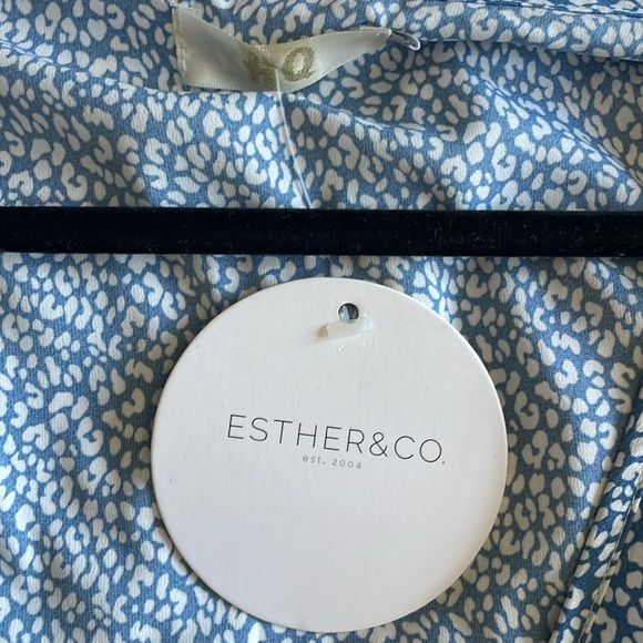 NWT L-XL Blue White Esther&Co Wrap Dress - Picture 7 of 8